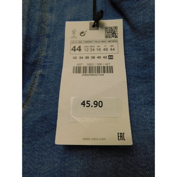 NWT Zara Size 12 Womens Flare Leg Blue Jeans #X-3-22 - Picture 3 of 13